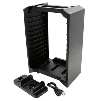 

For PS4 Slim Pro Multi-function Console Game Disk Storage Tower Support For X BOX Slim Controller Charging Station