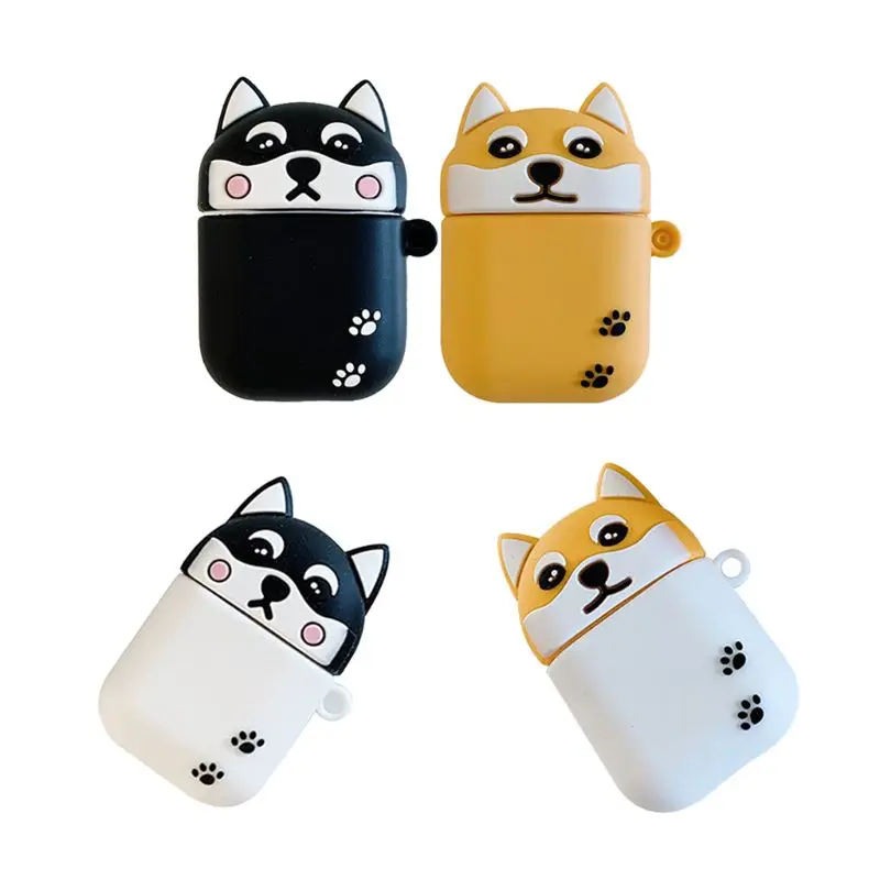 

Cute Cartoon Dog Animal Pattern Protective Case Silicone Cover for Airpods 1/2 for smart watch