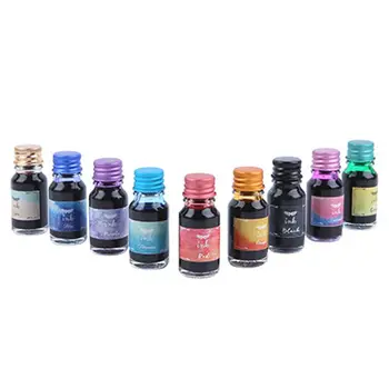 

10Pcs 10ml Colorful Fountain Pen Ink Refilling Inks Stationery School Supplies Q6PA