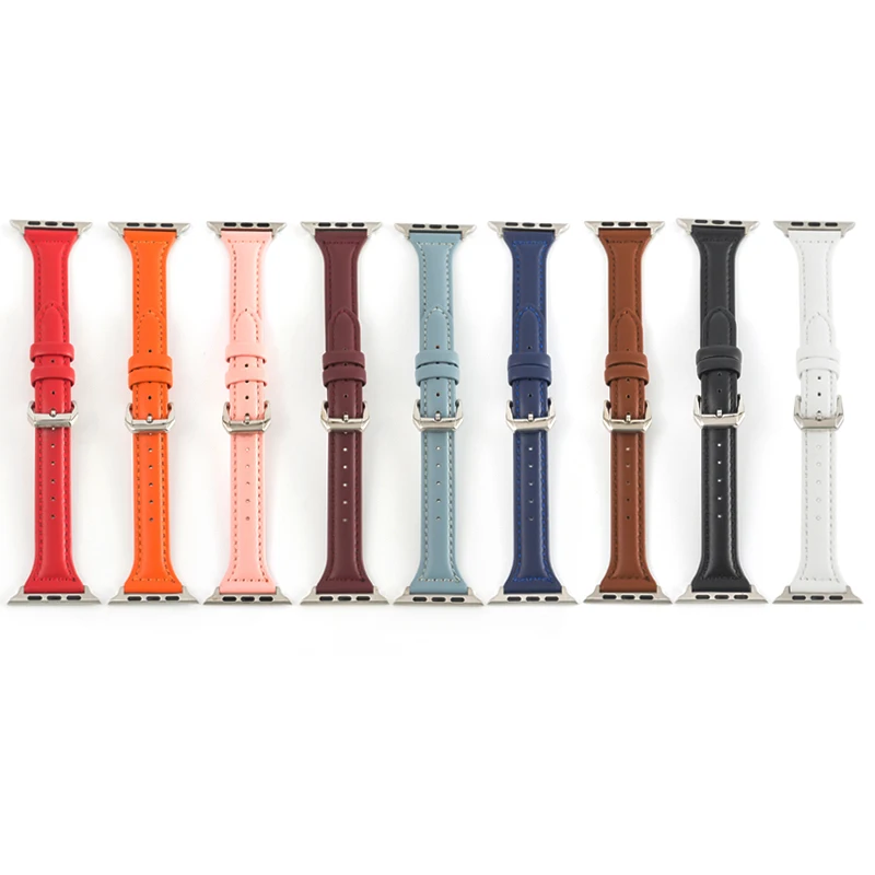 

Double-sided first layer leather strap substitute Apple Watch 38mm 42mm series accessories unisex pin buckle