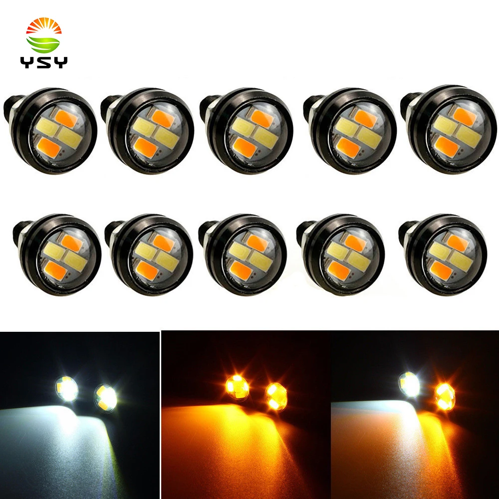 

YSY 23mm Car styling LED DRL Eagle Eye Daytime Runing lights Warning Foglight With Turning Signal light 12V White to yellow 10X