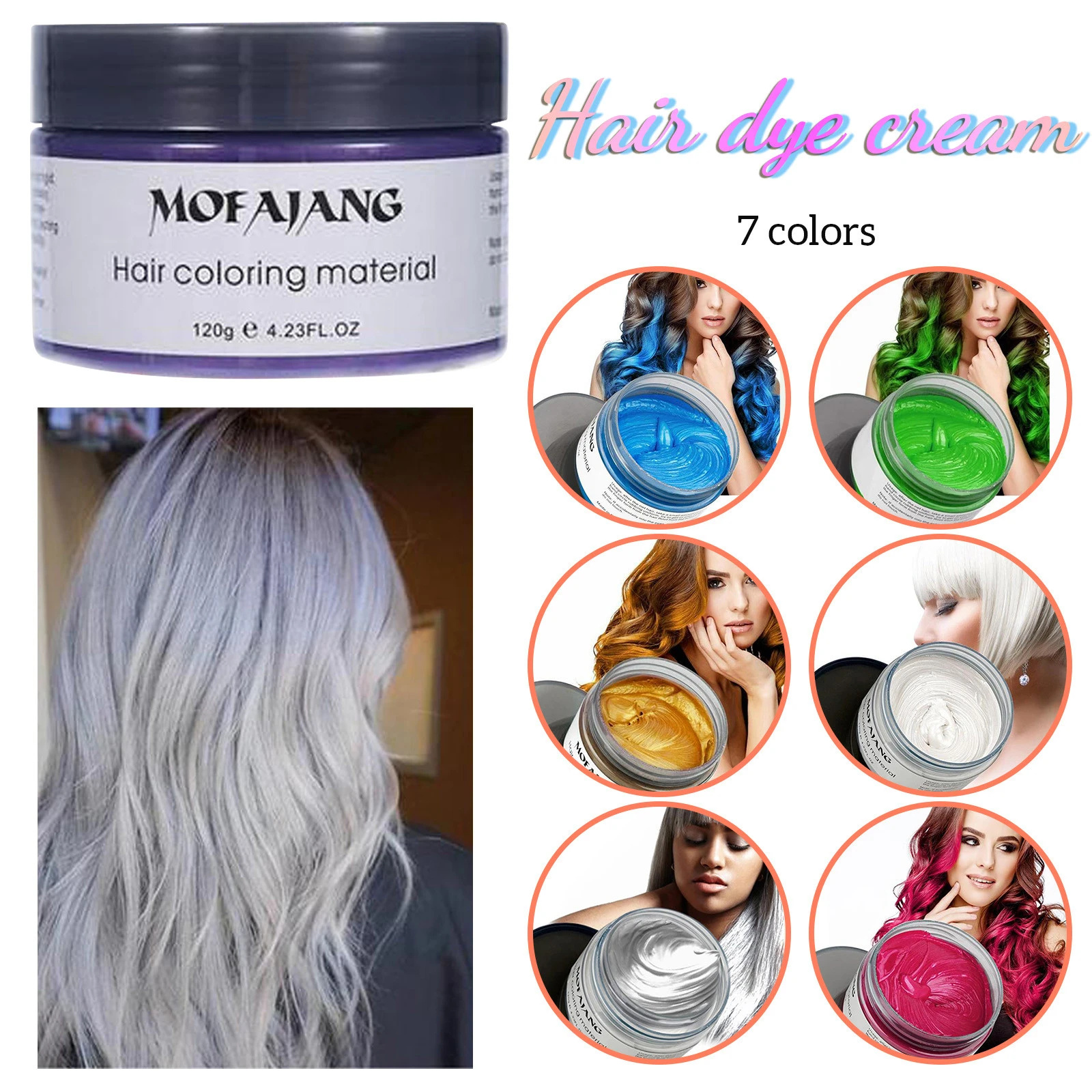 Disposable Wig Unisex Temporary Dye Hair Wax Color Temporary Hair Color  Hairing Styling Color Mud One time Molding Paste 6 Color|Hair Color| -  AliExpress