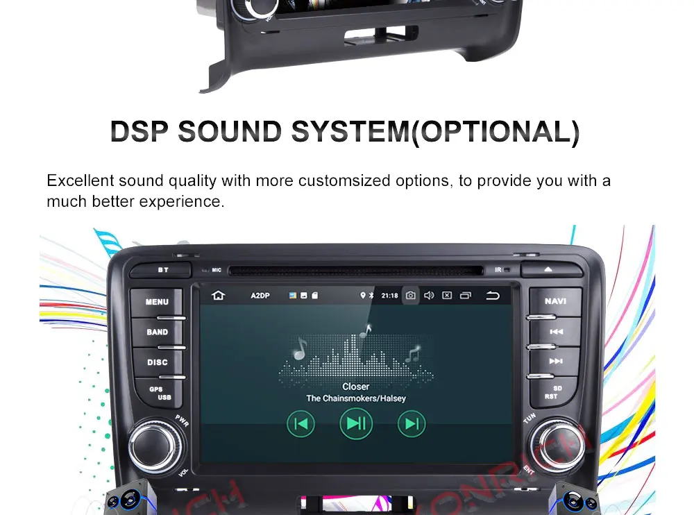Автомобильный мультимедийный плеер 2 Din Android 9,0 для AUDI TT MK2 8J 2007 2008 2009 2010 2011 2012014 gps навигационная система Радио DVD