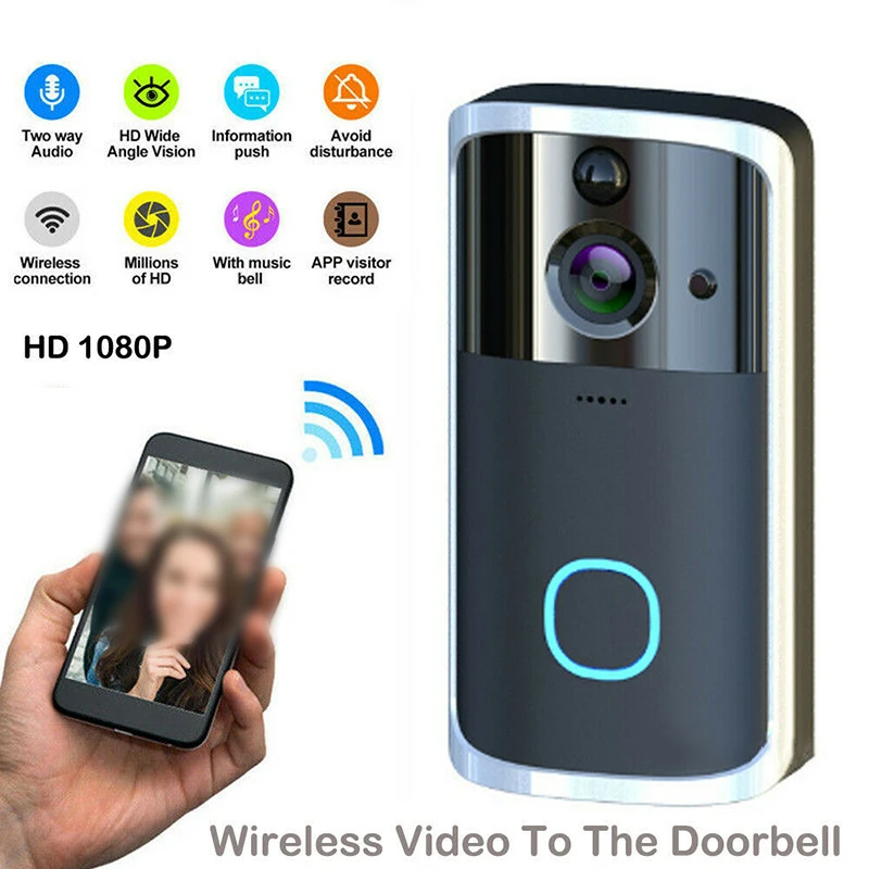 1* дверной звонок беспроводной HD визуальный wifi дверной звонок Инфракрасный ночного видения Домофон M7 удаленный дом прочный