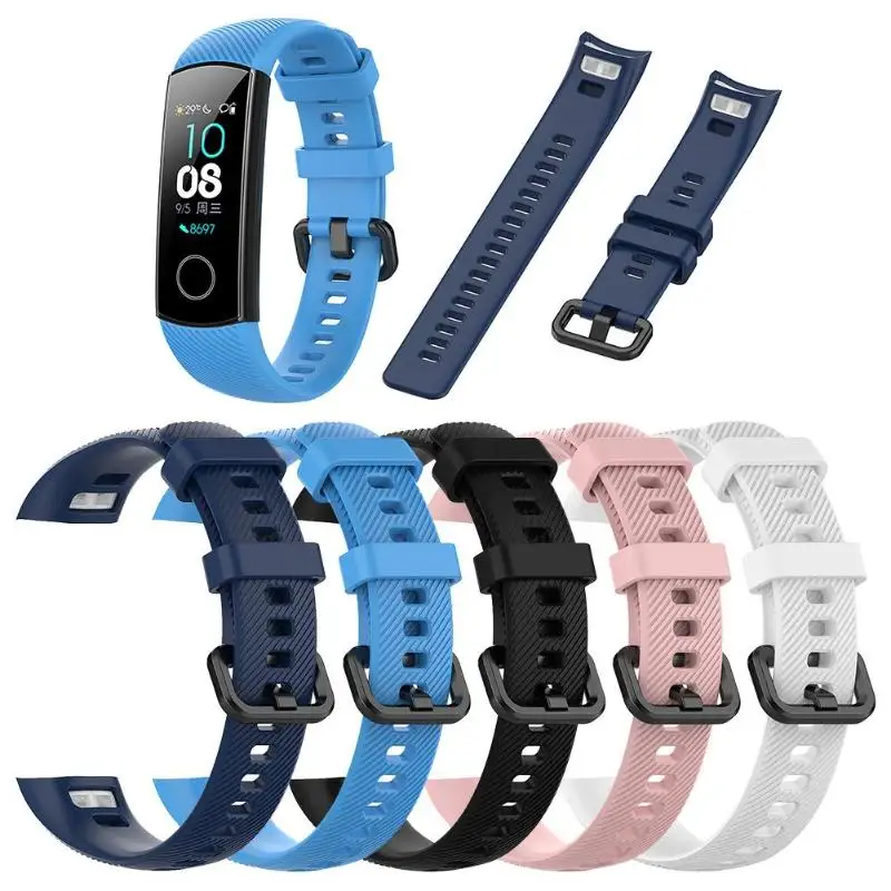Силиконовый ремешок для Huawei Honor Band 4/5 аксессуары браслета браслет со стальной