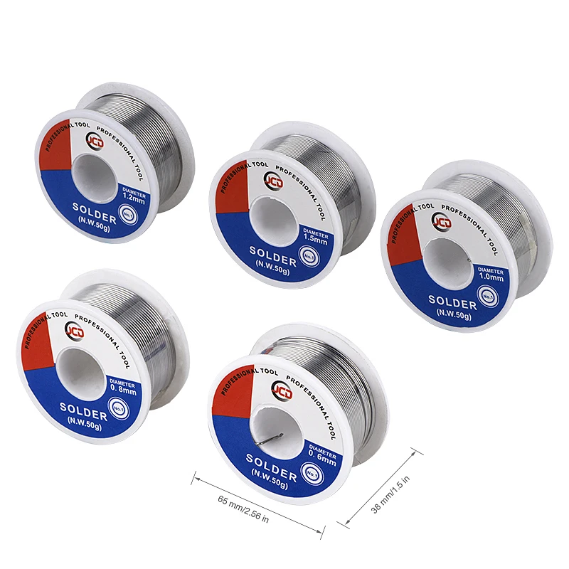 JCD soldering Tin wire lead free 100g 0.6mm 0.8mm 1.0mm 1.2mm 1.5mm welding Tin lead Wire Melt Rosin Core Solder roll Flux BGA JCD soldering Tin wire lead free 100g 0.6mm 0.8mm 1.0mm 1.2mm 1.5mm welding Tin lead Wire Melt Rosin Core Solder roll Flux BGA