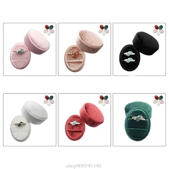 

Oval Velvet Ring Box Double Ring Display Holder with Detachable Lid Ring Box Holder for Ceremony N02 20 Dropshipping