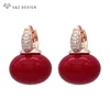 S & Z DESIGN nouvelle mode pain rond grande perle boucles d'oreilles pour les femmes bijoux de mariage cadeau tempérament cubique zircone Eardrop
