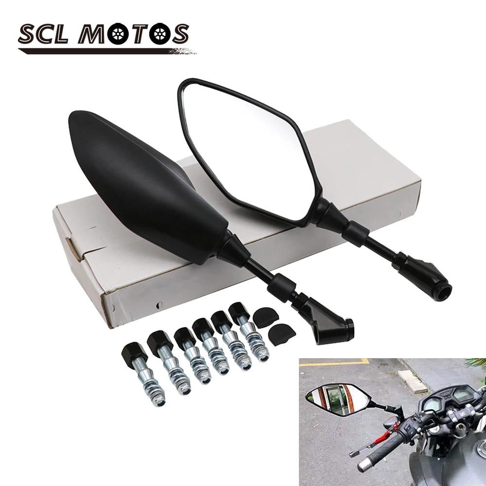 SCL MOTOS 1Pair Motorcycle Side Rearview Mirrors Rear View Mirror For