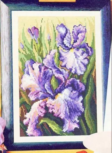 CS-3043 Cross Stitch Kit Iris Purple Flower Plant