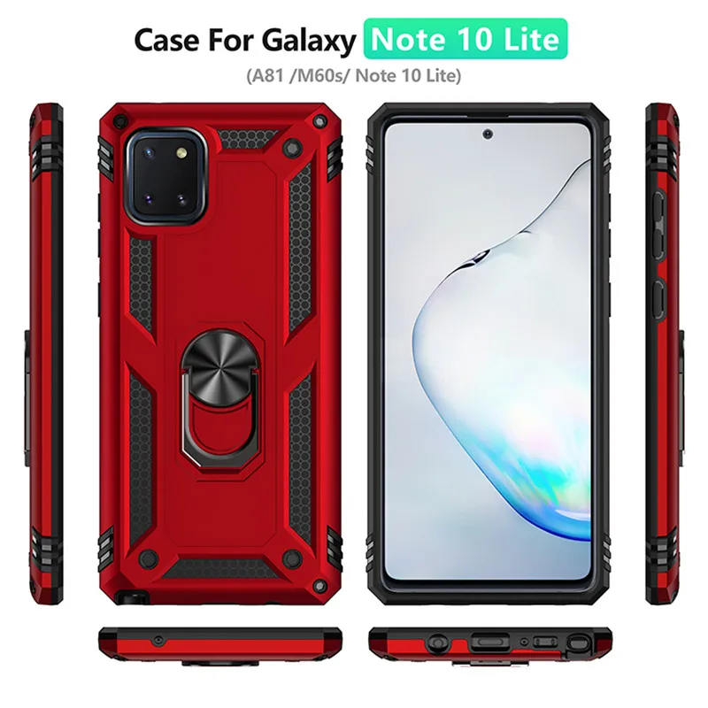 Samsung Galaxy Note 10 Lite Case Magnet Car Ring Stand Holder Cover Samsung Note10 lite A81 M60S Coque funda capa