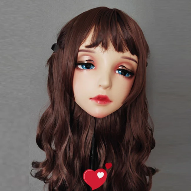 Yi-01) Женская милая девочка Смола половина головы кигуруми маска с BJD глаза в стиле японского аниме маска Лолиты кроссдресс кукла
