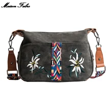 Новинка, женская модная разноцветная сумка через плечо с вышивкой, Большая вместительная сумка-мессенджер, сумка для мобильного телефона