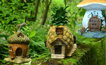 

Resin Fairy Garden House New Creative Outdoor-Safe Mini Garden Polystone Fairy Houses, Set of 3