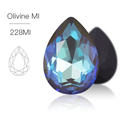 12 цветов мокко флуоресцентная серия Tear Drop K9 стеклянные стразы стекло кристалл Pointback клей для страз на одежду ремесла - Цвет: Olivine MI