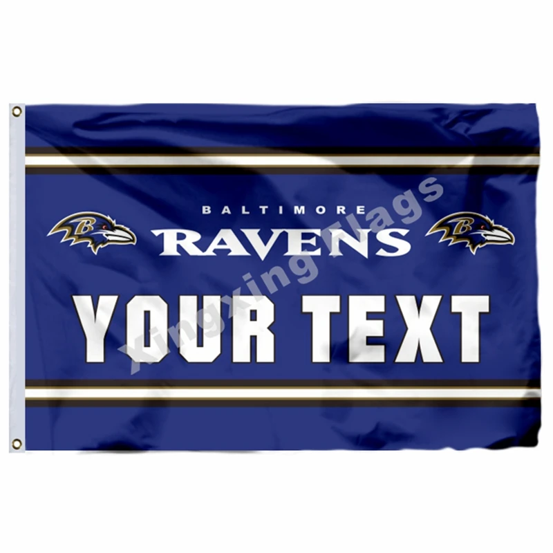 Флаг страны "Baltimore Ravens" 3ft X 5ft полиэстер баннер Летающий Размер № 4 90X150 см пользовательский флаг - Цвет: YOUR TEXT