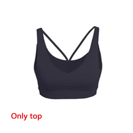 Black top 2 шт. Набор для йоги, одежда для фитнеса, женские бесшовные леггинсы с высокой талией+ спортивный бюстгальтер, тренировки, спортивные костюмы, женская спортивная одежда - Цвет: Black top