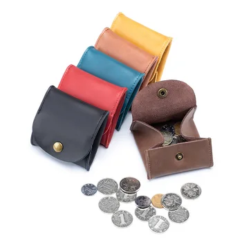 

Genuine Leather Coin Purse Earbuds Earphone Holder Pouch for Women Men Small Wallet Color Black Green Brown Red Blue