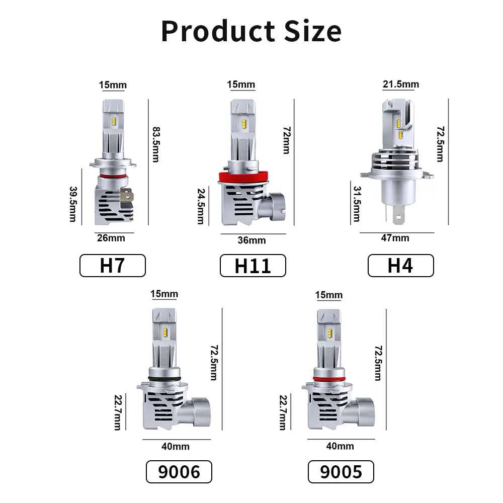 H7 светодиодный супер яркий ZES чип H4 H11 9005 HB3 9006 HB4 светодиодный фары лампы Hi-Lo луч 12 В 6000лм 6500 к автоусилитель аксессуары