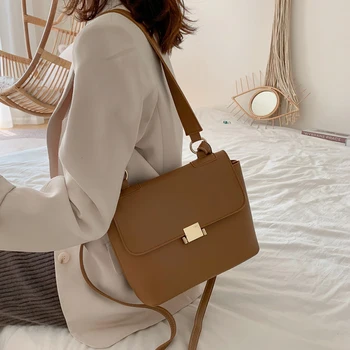 

CHISPAULO Hong Kong Style Vintage Crossbody Bags For Women Soft Leather Casual Joker Single Shoulder Bag Ladies Flap Bag