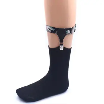 

Men Adjustable Sock Suspenders Camouflage Print Elastic Nylon Garter Belt Holder
