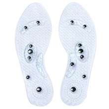 1 Pair Pain Relief Massage Magnet Therapy Gel Insole Fatigue Remove Relaxation Elastic Comfort Non-Slip Foot Pad Transparent