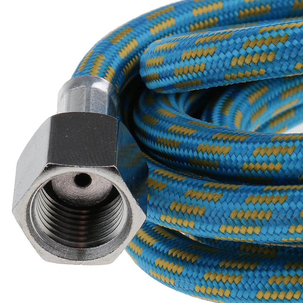 1.5m 1/8'' to 1/4'' Nylon Braided Airbrush Air Hose Adapter Fitting Ends Coupling Connecting Compressor