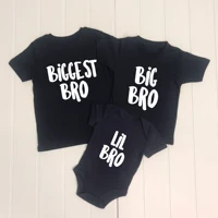 Sibling Tshirt Set Biggest Bro Big Bro Lil Bro Anouncement Family Look Matching Tshirts Baby Bodysuits Family Matching Tops 1