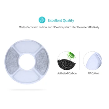 

New 6pcs/set Activated Carbon Replacement Filters for Pet Cats Dogs Fountain Automatic Flower Water Dispenser Charcoal filters