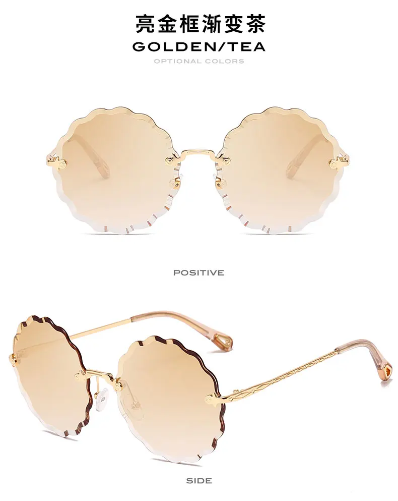 MuseLife волнистый узор круглые безрамные Солнцезащитные очки женские Ретро градиентные солнцезащитные очки мужские модные женские очки UV400
