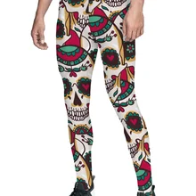 Мексиканские каркасные брюки мужские леггинсы контроль животика пижамы вечерние повседневные девять брюки дышащие высокая посадка Бесшовные Металлические Бо