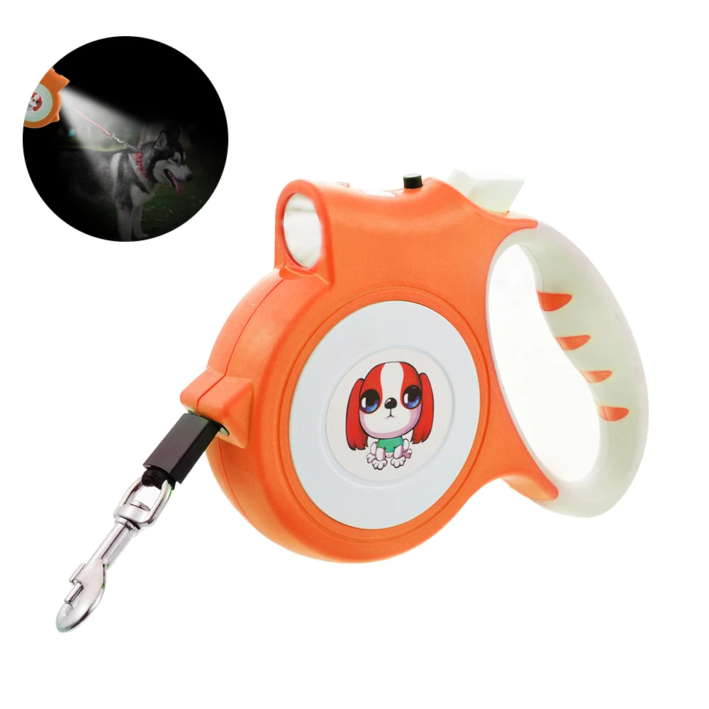 

Retractable Dog Leash LED Leash Training Puppy Automatic Extending Rope Walking Leads Lock Training Strip Rope Pet Collar