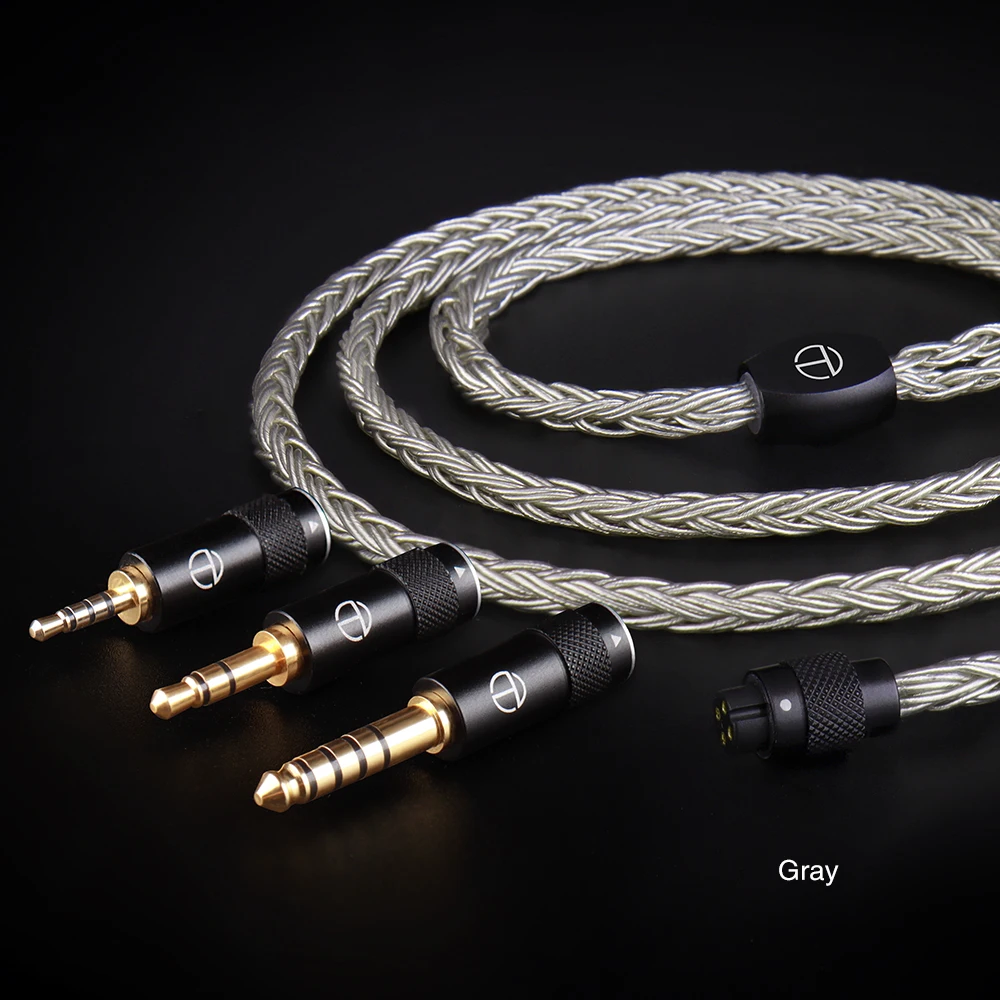 TRN T2 PRO 16 코어 실버 도금 HIFI 업그레이드 케이블 TRN KZ CCA 이어폰 VX V90S ZSX ZAS MT1 용 3.5/2.5/4.4mm 플러그 MMCX/2Pin