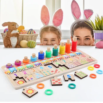 

Baby Wooden Toys Montessori Math Toy Counting Digital Cognition Match Jigsaw Educational Toys Wooden Toys For Children
