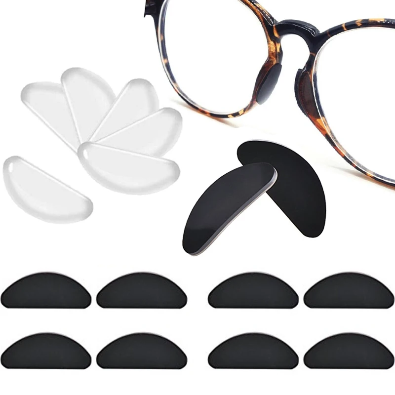 Glasses Nose Pads 25Pairs Adhesive Silicone Non-slip Thin For Glasses Eyeglasses
