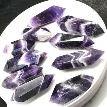 

Natural Dream Amethyst Column Crystal Double Point Healing 4-6CM