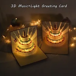 Sharkbang – cartes d'anniversaire avec éclairage musical 3D, enveloppe créative, cartes de vœux à offrir à des amis, coffret cadeau pour enfants 