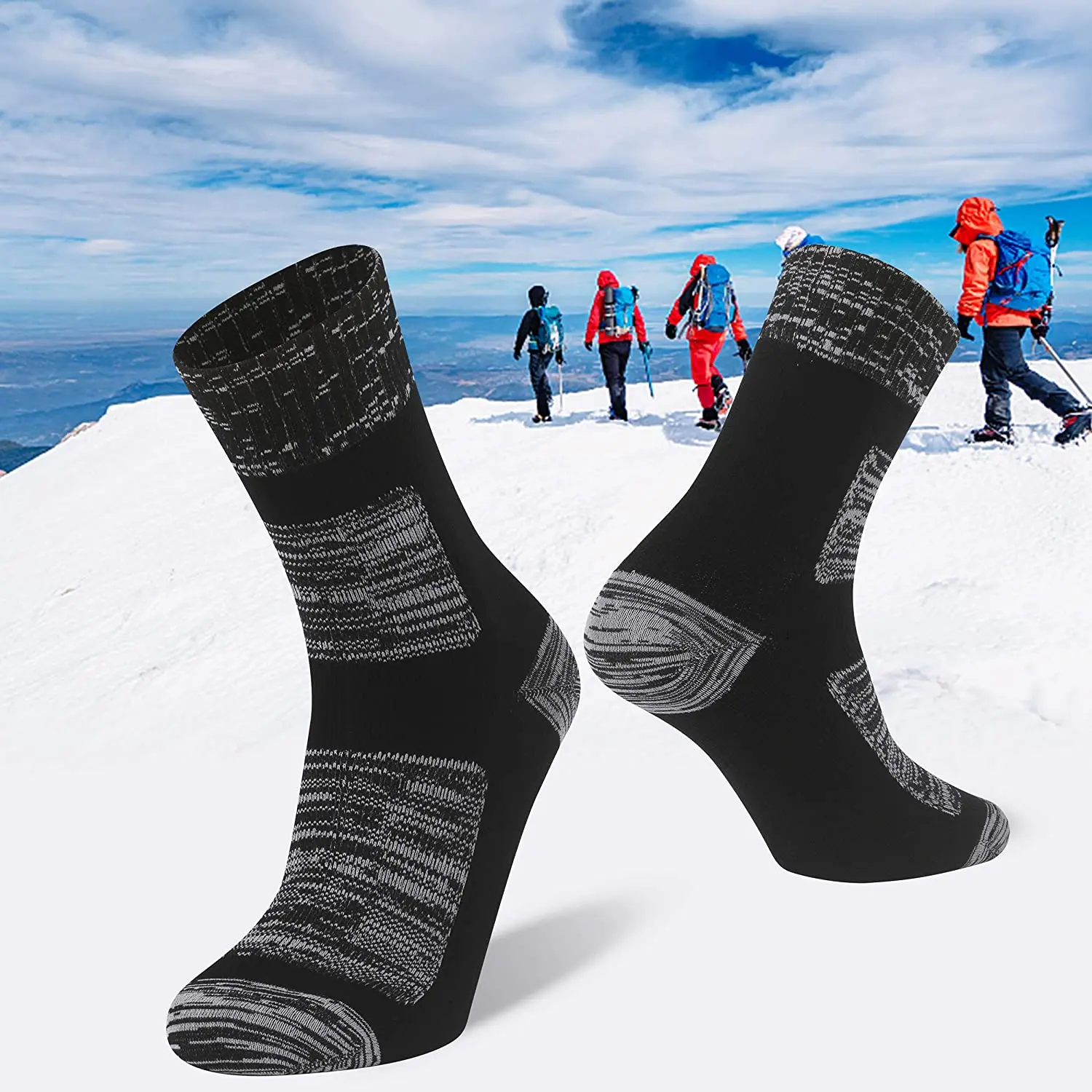 

Agdkuvfhd 100% Waterproof Breathable Socks Hiking Wading Trail Runing Skiing Cycling Crew Unisex Cushioned Outdoor Sports Socks