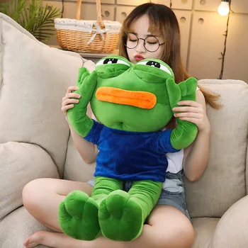 

Ultra-ugly sad frog doll The big-eyed frog Pepe wears plush toy dolls to make fun of dolls