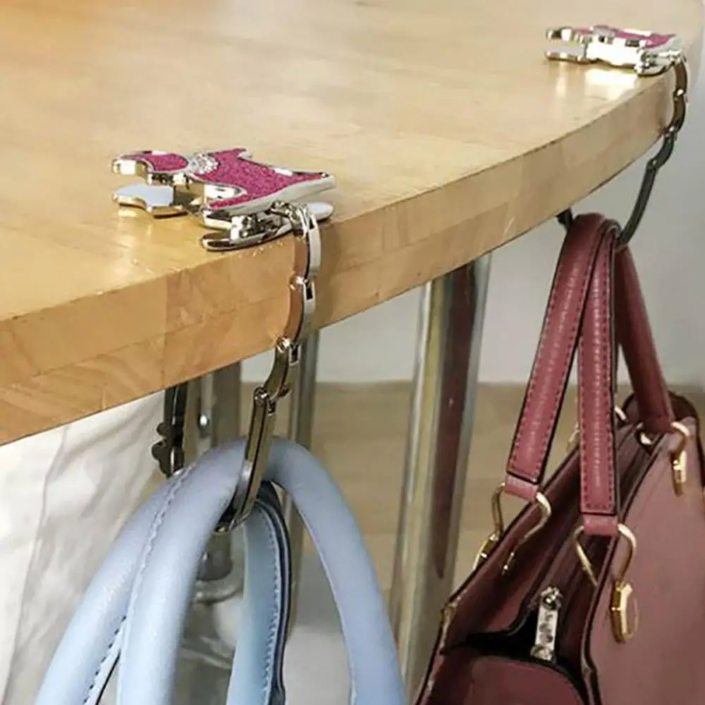 Soporte plegable portátil para bolso de mano, para colgar en la mesa, para decoración de organizador de bolso mujer|Ganchos y rieles| - AliExpress