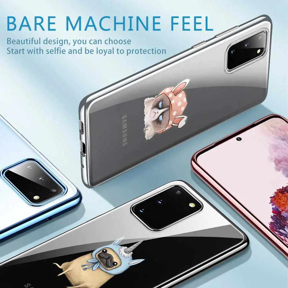 Мягкий ТПУ чехол для телефона с милым котом и розовой свиньей Samsung Galaxy S10 S9 S8 Plus S10e