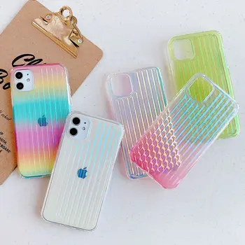 

Gradient Rainbow Laser Cases For iPhone X XS Max XR Transparent Soft Fundas For iPhone 11 XR 7 8 Plus Soft Silicone Back Covers