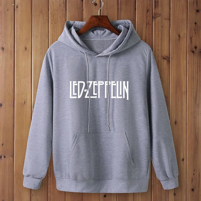 Модный Led-свитшот Led Zeppelin одежда толстовка с капюшоном мужская осень зима хип-хоп с капюшоном - Цвет: Light Grey-W