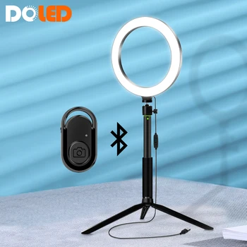 

LED Ring Light with Tripod Bluetooth Remote for Makeup Artist YouTuber Vlogger Taking Selfie Photo Video on YouTube Tiktok