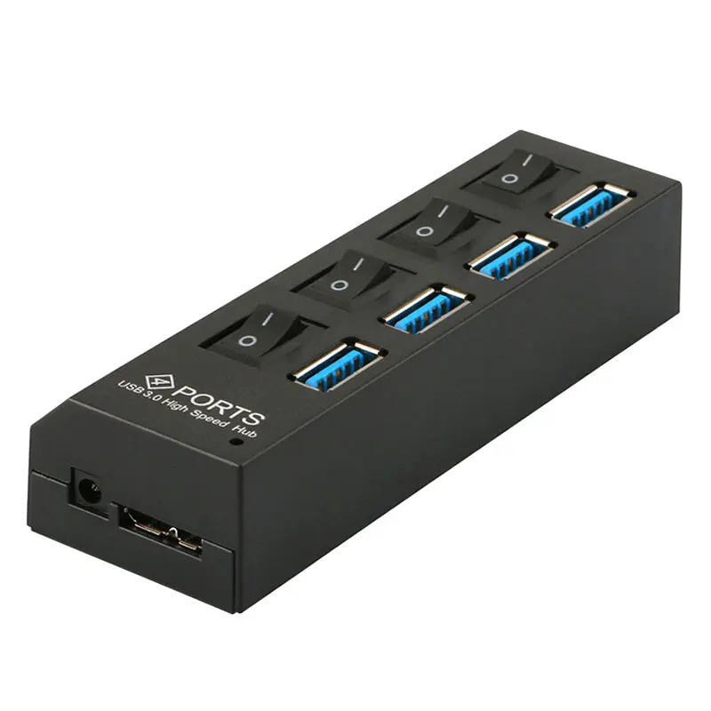 Mosible USB 3,0 концентратор адаптер Портативный USB разветвитель с переключателем вкл/выкл супер скорость 5 Гбит/с концентратор для ПК ноутбука