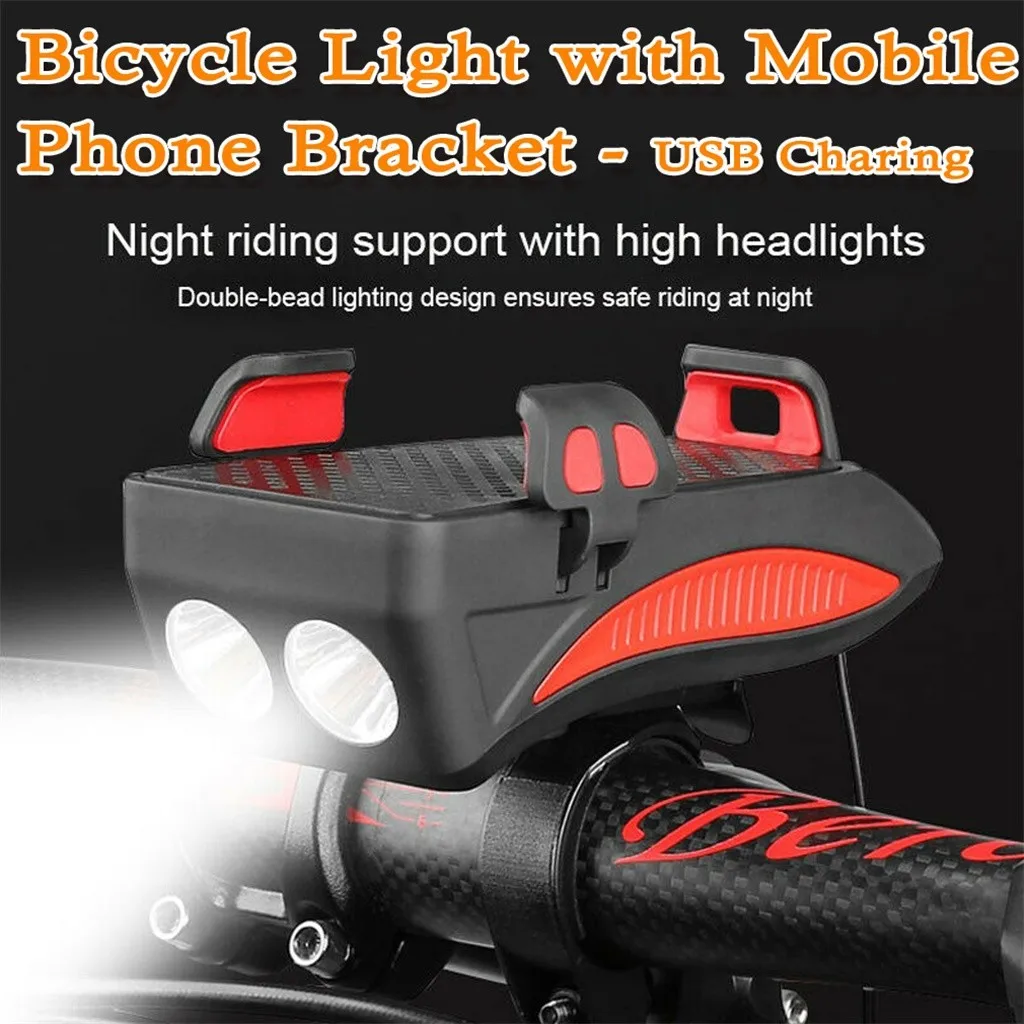 Adjustable Universal Bike Phone Stand For 3 in 1 Multi-Finishing Bicycle Headlight LED Cycling Phone Handlebar Holder ABS