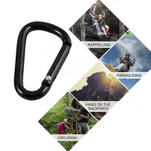 

1pc Aluminum Alloy Carabiner Black D-ring Chain Kit Ring Hook Climbing Clip Outdoor Travel Snap Camping Outdoor Tool D2a1