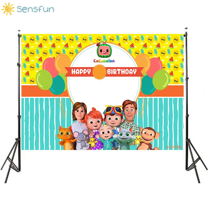 Sensfun 220x150 см мультфильм Cocomelon фон для маленьких мальчиков 1st День рождения Фоны