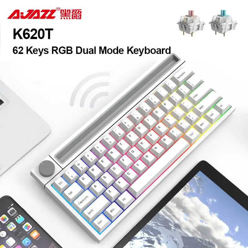 Клавиатура Ajazz K620T игровая механическая беспроводной проводной двухрежимный