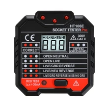 48-250 В профессиональный тестер электрической розетки RCD штепсельная розетка стандарта Великобритании тестер напряжения утечки переключатель детектор измерения